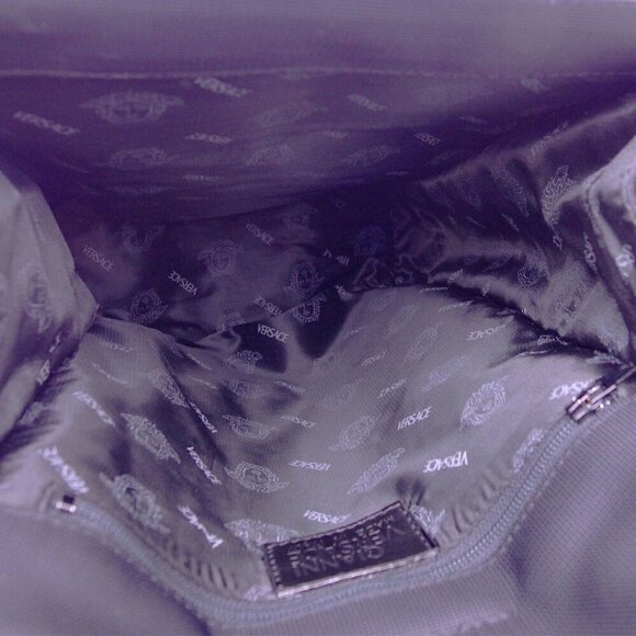 Gianni Versace Backpack Â· Daypack Black Silver Women Authentic secondhand